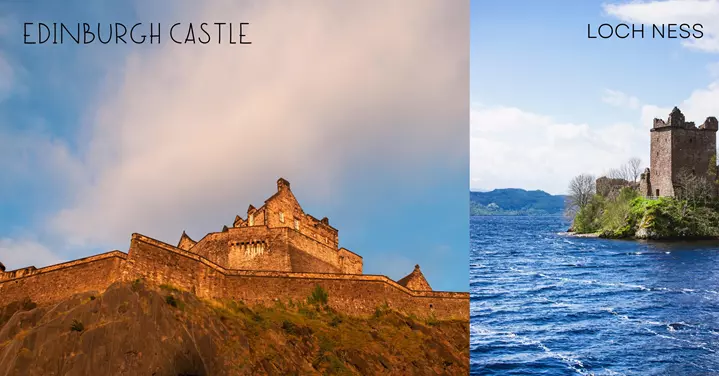 edinburgh castle, loch ness - 3 Weeks In The UK Itinerary