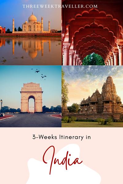 A 3-week India itinerary includes exploring Delhi's historic landmarks, visiting the Taj Mahal in Agra, and experiencing Jaipur's vibrant culture. Discover Varanasi's spiritual sites, Kerala's backwaters, and the beaches of Goa for a diverse adventure. via @threeweektraveller