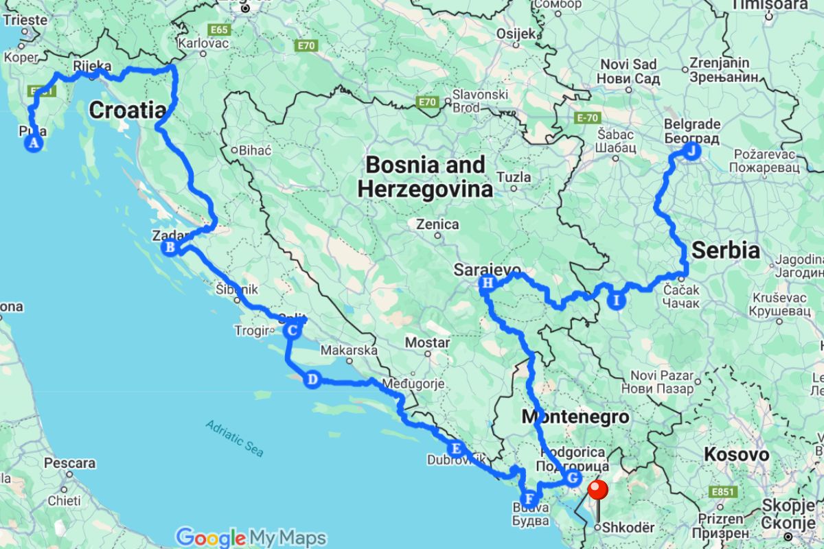 3 week itinerary of the Balkans